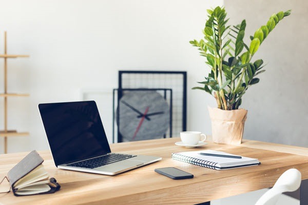 A desk and chair for studying or working from home