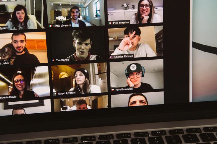 A zoom meeting on macbook pro
