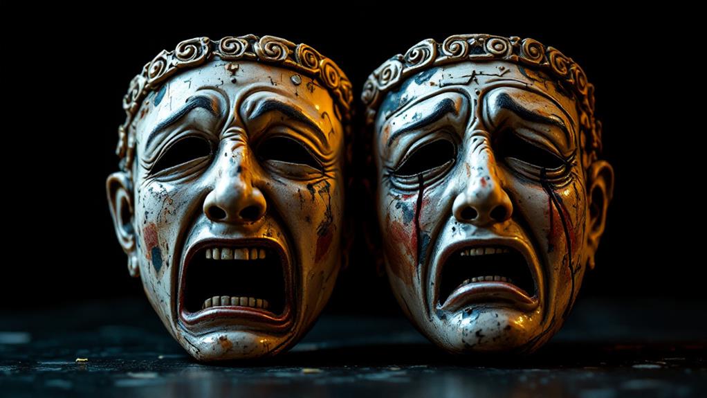 theatrical masks evolving expressions