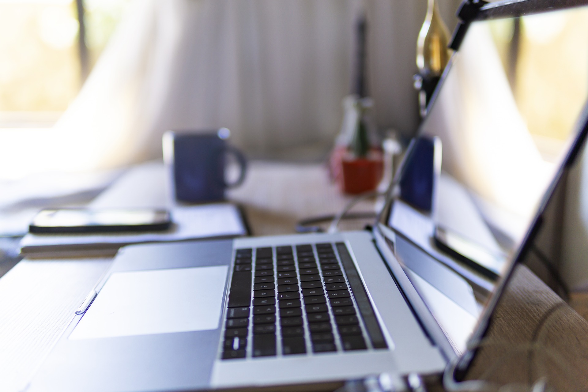 laptop on the table