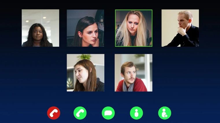Screenshot of an ongoing video conference