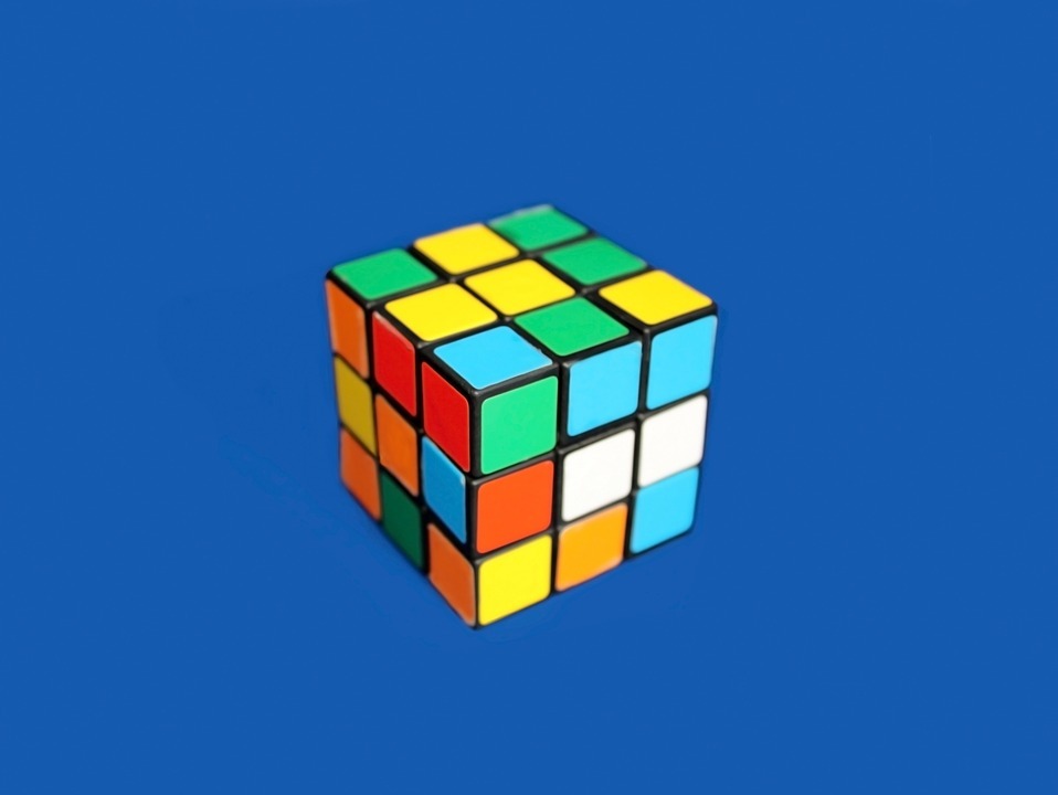 an unsolved Rubik’s cube
