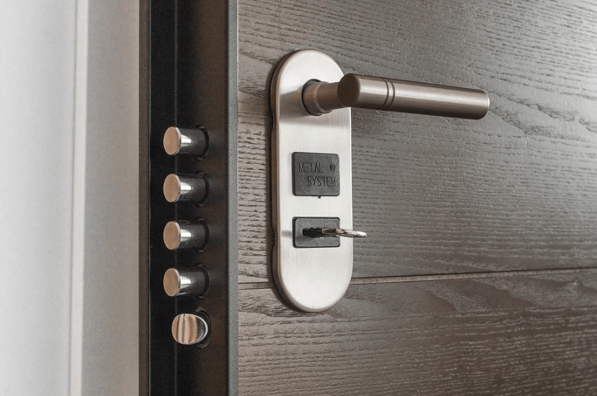 a door with multiple locks