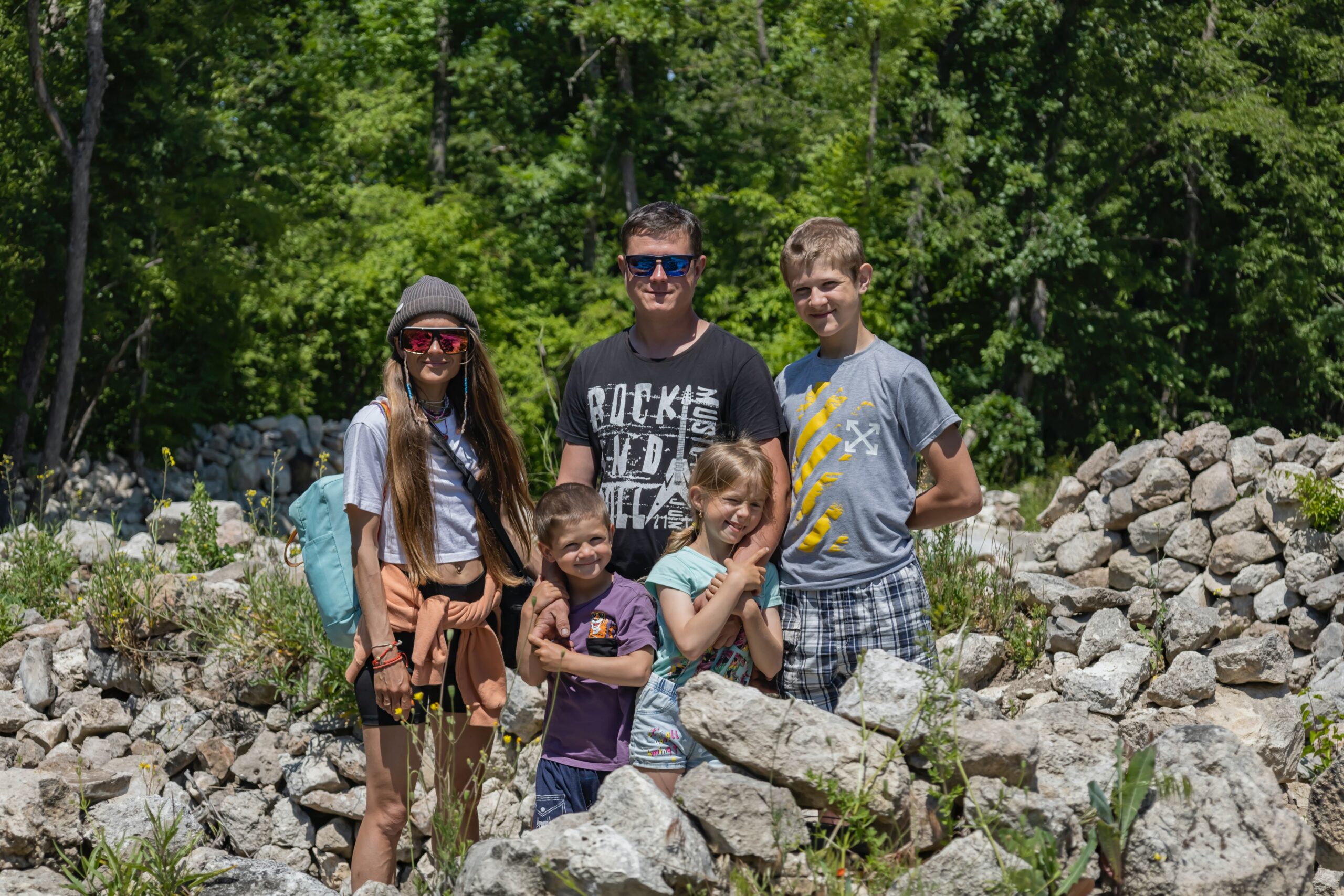 a family in an outdoor adventure